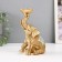 Polystone candlestick for 1 candle "Sitting elephant with a trunk up" 7.5x10.5x16.2 cm