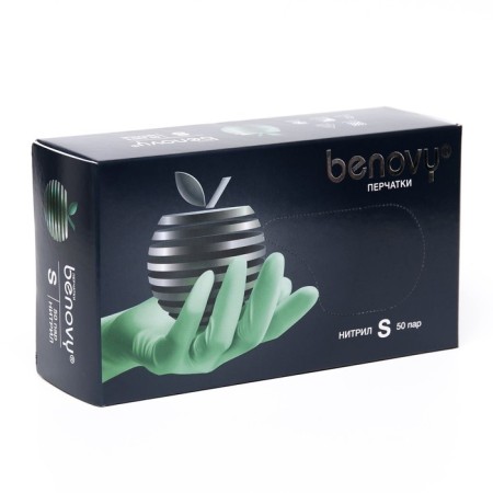 Benovy gloves nitrilic green green s 3.8 grams 50 pairs/un