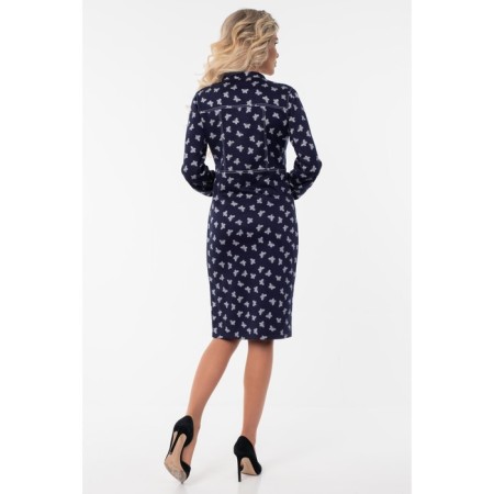 Female dress, size 42, blue, white color-3