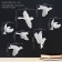 The decoration is wall, plaster panel "birds" 7 pcs, white