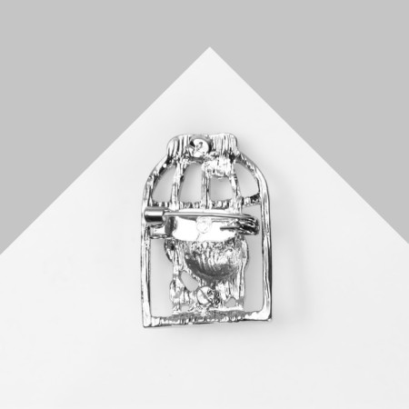 Brooch "Bird" owl in a cage, color mix (indivisible packing 12 pcs., Price per pcs.)-2