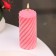Candle-cylinder "Spiral", 5x10 cm, pink, 6 hours
