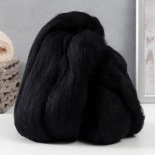 Fasting wool 100% half -toned wool 50 g (003, black)