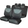 Auto -chals for seats, universal "Bergamo", a set of 9 items, gray/black