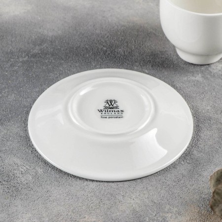 Tea steam porcelain Wilmax, 2 items: a cup 170 ml, a saucer d = 12.7 cm, white color-2