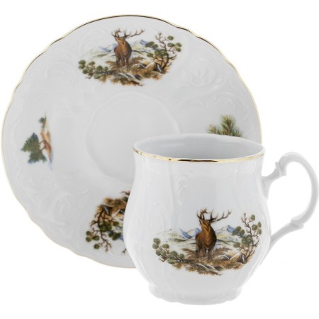 A cup with a saucer Bernadotte "Hunting Stories", 310 ml, color mix-1