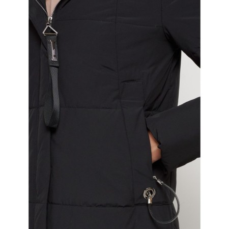 Coat insulated winter female, size 50, black color-8