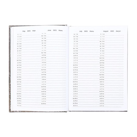 Dated diary 2025 A5 168 sheets, Attomex. Arkona, solid cover, boomvinyl with foam, liesse, block 70, gray-9
