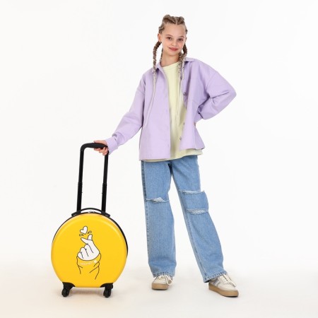 Small suitcase 18 "on lightning, yellow color-8