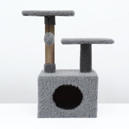 House-cogue 2 Ur. square with 2 square shelves, 53 x 35 x 65 cm, gray-2
