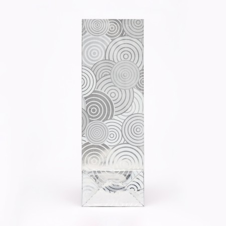 Paper package, packing, four-layer "circles-silver" "7 x 4 x 21 cm-4