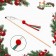 Domesticon-pitch "Ball with ribbons" on a wooden stick for cats, red,