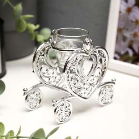 Climber Plastic, glass "Carriage" silver 9.5x10x6 cm-2