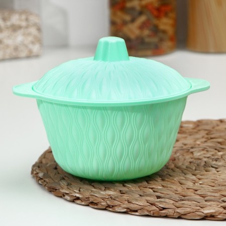 Bowl with a lid of a share, 19 × 16 × 15.5 cm, color mix-6