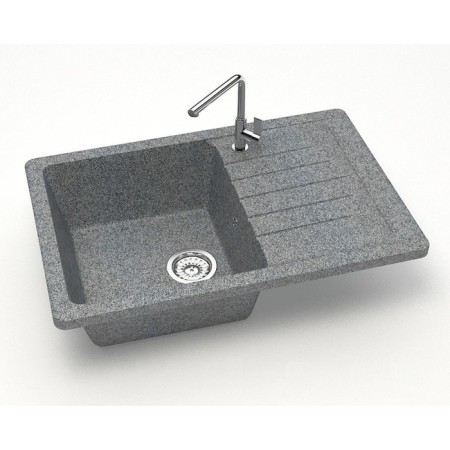 Kitchen is a kitchen from Zett Lab stone. 16/q8, 740x490x210 mm, matte, mortise, dark gray-1