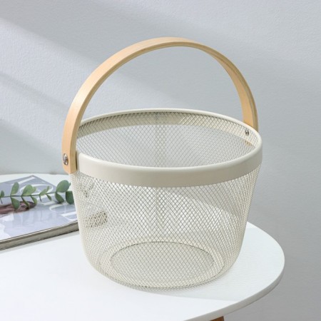 Universal round ladoom, 26 × 26 × 18 cm basket, white color