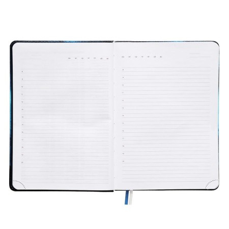 Leduced Diary A5, 160 sheets, Devente.nature, solid cover of artificial leather with foam, liesse, block 70 g/m2, blue-7