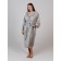 Women's robe with a hood, size 48, silver color