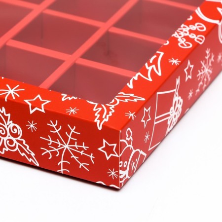 New Year. Box for 12 sweets "Snowman", 19 x 15 x 3.6 cm, confectionery packaging-6
