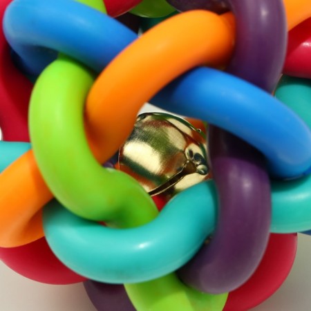 Ball "Molecule" with a bell, 7 cm, mix of flowers-2