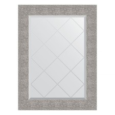 Mirror with engraving in the baguette frame, silver coinage 90 mm, 66x89 cm