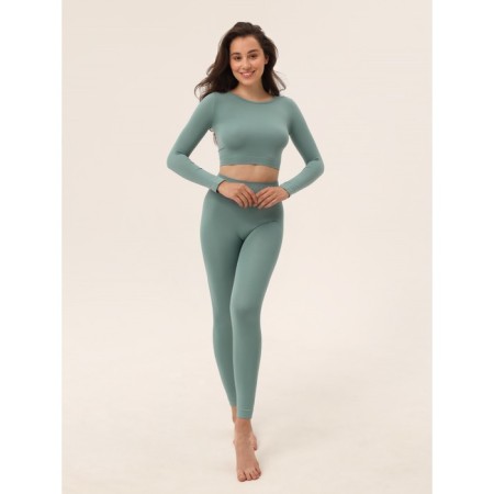 Crype female top with a long sleeve Mirey Crop Top Manica Lunga, size 44-46, Biryuza color-2