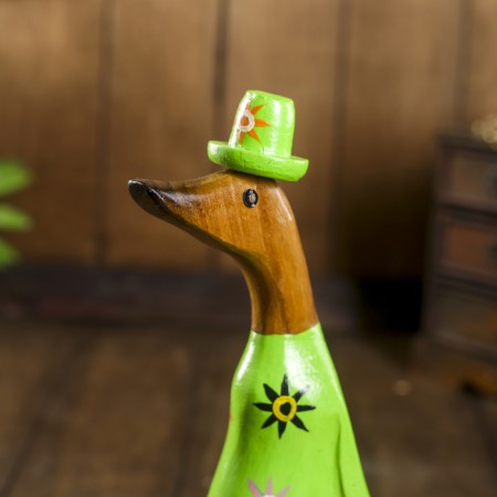 Souvenir "Duck in green clothes with print" tree 13x9x27 cm-4