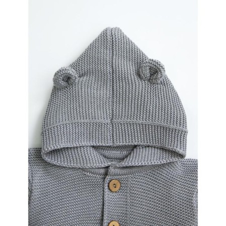 Baby blouse with a hood, height 68 cm, color gray color-3