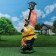 Garden Light "Dwarf with a lantern and a rooster" 31x23x56cm