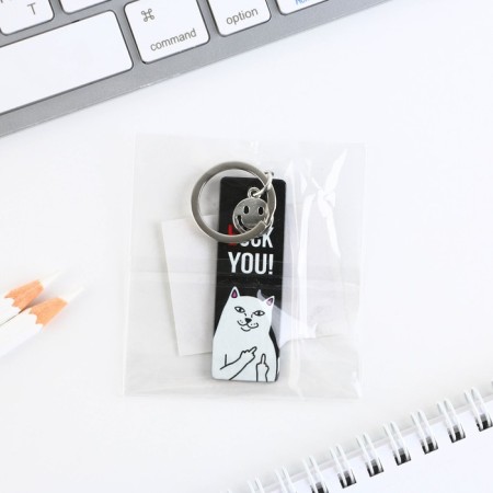 Acrylic key a keychain, the plate "*uck you!", 18+, 8 x 2 cm-4