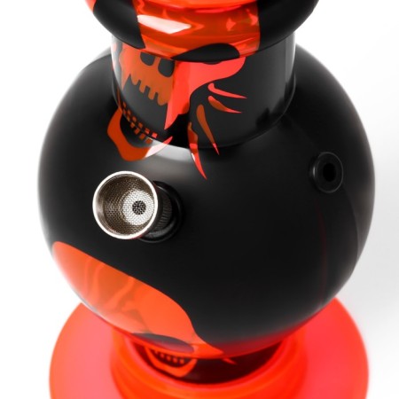 Bong, H-32 cm, "golden skulls", acrylic, orange-1