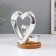 Ceramics candlestick per 1 candle "Two hearts" silver 11x8x12.5 cm