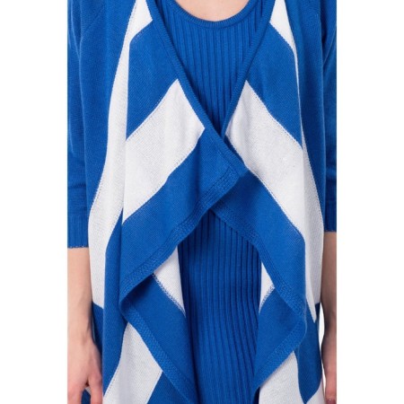 Cardigan female, size 44, blue, white color-4