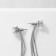 Hanging earrings with rhinestones "chains" square, white color in silver