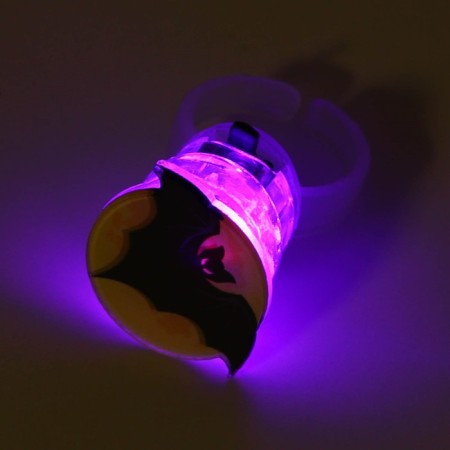 Children's ring with a spark on Halloween "Bat", dimensionless.-2