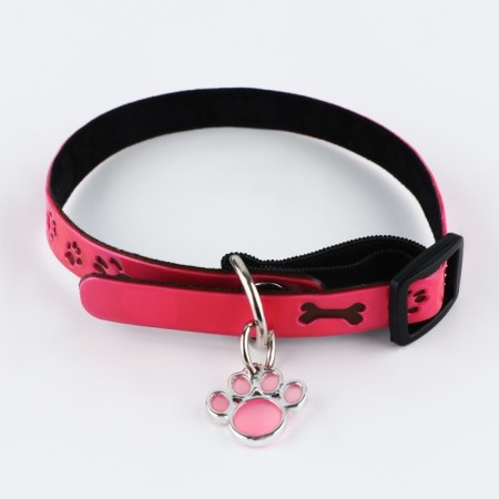 The collar of the reflective "paws" with a suspension, 30 x 1 cm, pink color-2