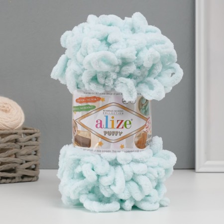 Yarn "Puffy" 100 % micropoliester 9m/100g (15 iceberg)