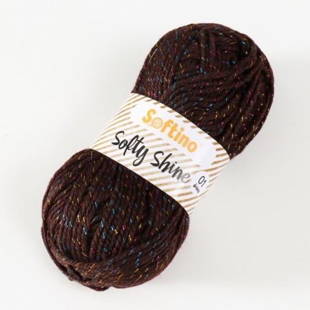 Yarn 70% acrylic, 30% silk "Softy Shine" 50 g 85 m color 43 dark chocolate-1