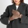 Gloves are female, dimensionless, without insulation, beige color