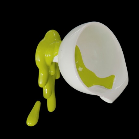 Pan "funnel with green paint", 10 × 11 × 16 cm