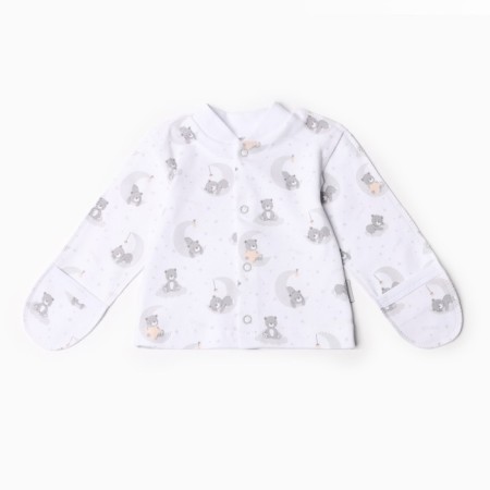 Blouse with closed handles, white color, height 62 cm