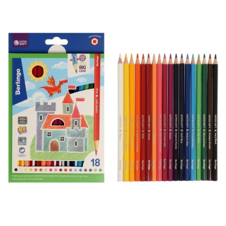 Pencils 18 flowers "locks", hexagonal