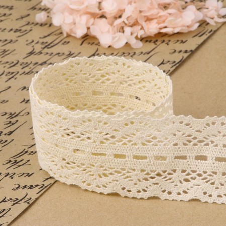 Knitted lace, 55 mm × 10 ± 1 m, beige color-2