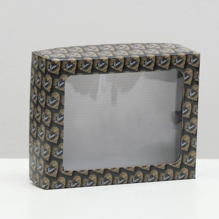 Box cover is a “love”, with a window, 18 x 15 x 5 cm