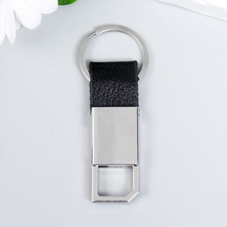 Metal keychain "Carabin. Clear lines" black, silver-1