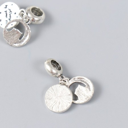 Bale with a pendant Metal for creativity "Oblushka with a hook" silver, rhinestones 1x2 cm-1