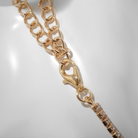 Love necklace, white color in gold, 30 cm-1