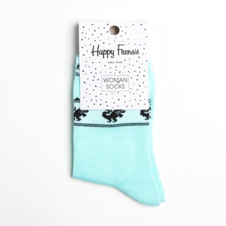 Women's socks, turquoise color, size 23-25-4