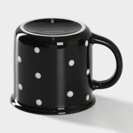 Mug Porcelain Dolyana "God's Laying", 370 ml, black color-3