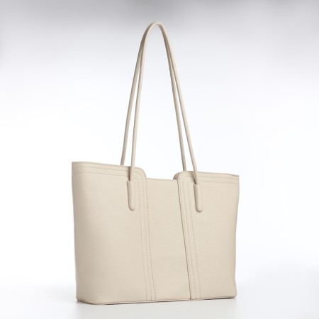 Bag Female Tout with zipper, milk color-2